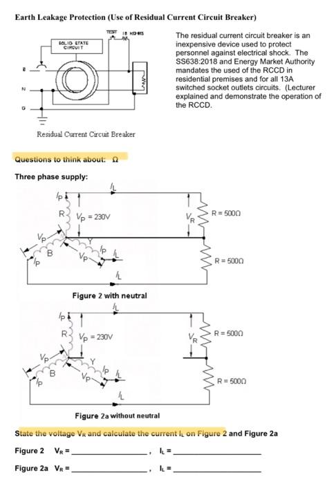 Solved Earth Leakage Protection (Use of Residual Current | Chegg.com
