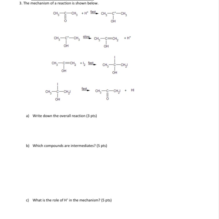 Solved 3 The Mechanism Of A Reaction Is Shown Below Ch Chegg Com
