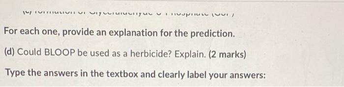 Solved ALOC? Question 27 (6 points) The chemical BLOOP | Chegg.com