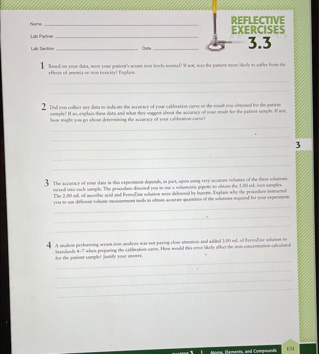 Solved Namo REFLECTIVE EXERCISES 3.3 Lab Partner Lab Section | Chegg.com