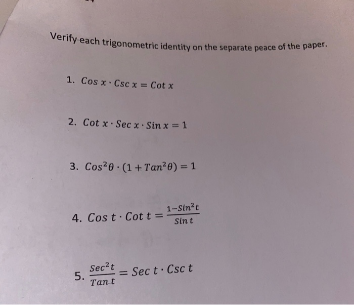 Solved Verify each trigonometric ide y each trigonometric | Chegg.com