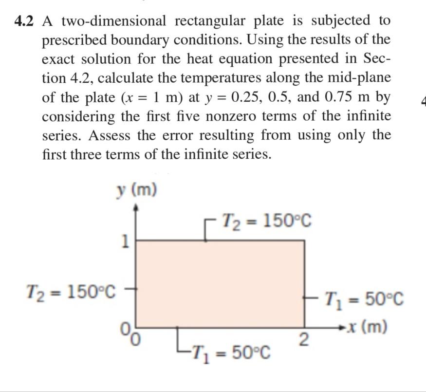 Solved 4.2 A two-dimensional rectangular plate is subjected | Chegg.com