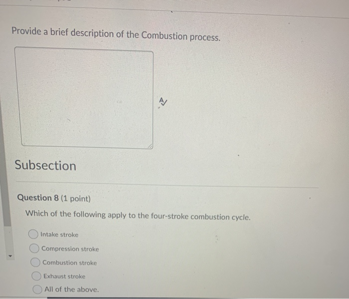 Solved Provide A Brief Description Of The Combustion | Chegg.com