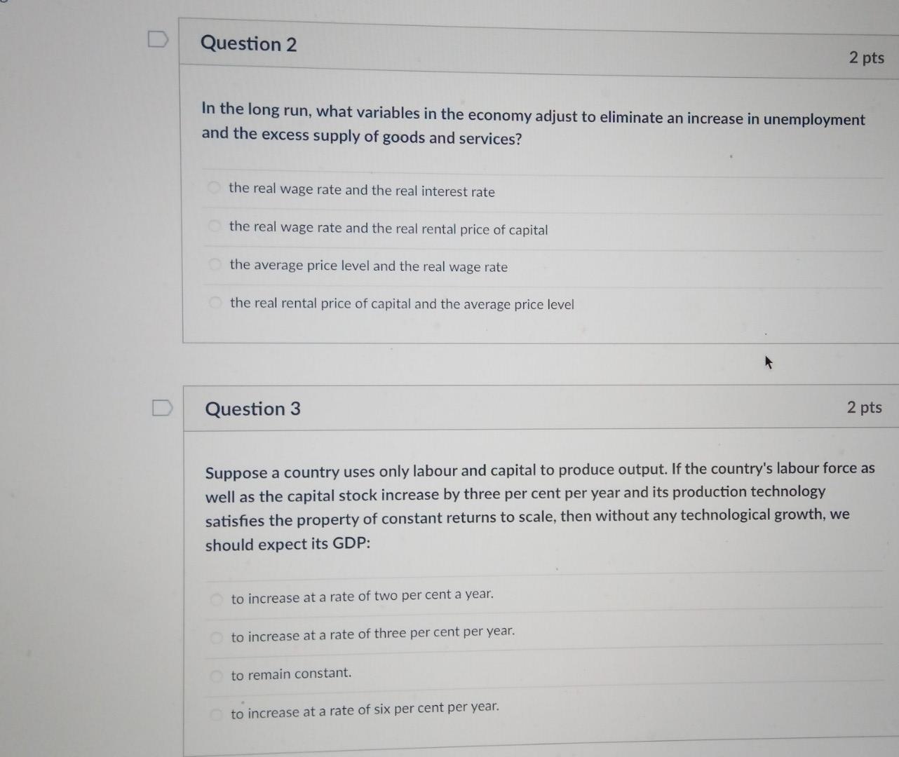 Solved Question 2 2 pts In the long run, what variables in | Chegg.com