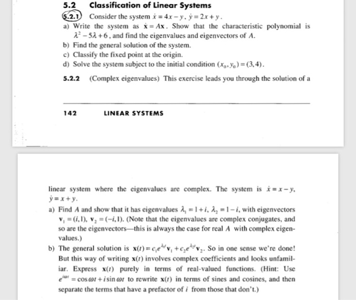Solved Classification of Linear Systems Consider the system | Chegg.com