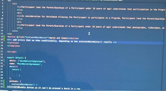 Solved error handling under button | Chegg.com