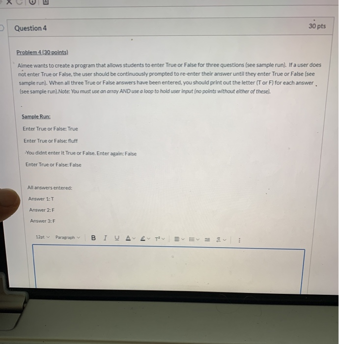Solved Question 4 30 pts Problem 4 (30 points) Aimee wants | Chegg.com