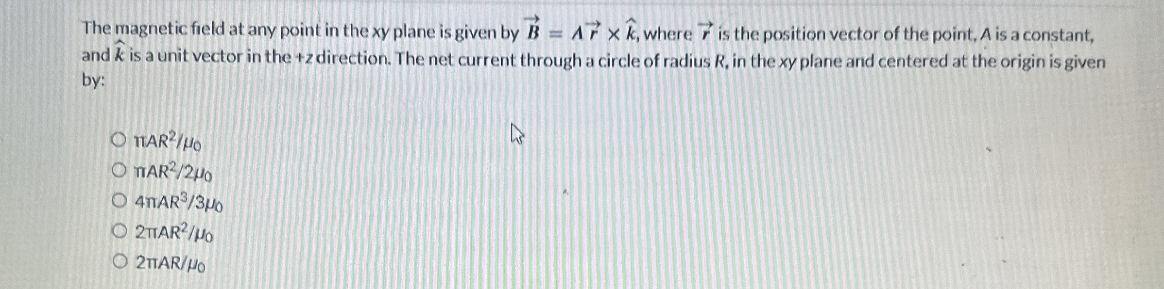 Solved The magnetic field at any point in the xy plane is | Chegg.com