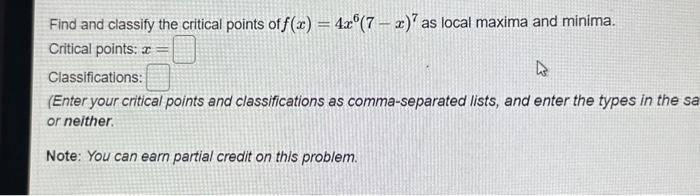 Solved Find and classify the critical points of | Chegg.com