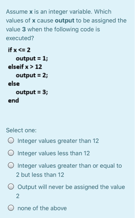 what value is assigned to x