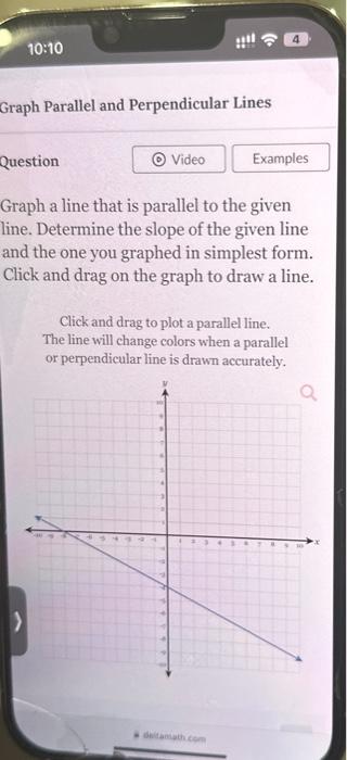 determine the gradient of the line that is parallel to this graph