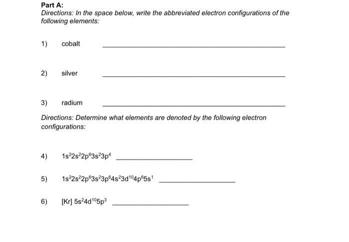 Solved Part A: Directions: In the space below, write the | Chegg.com