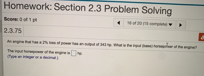 Solved Homework: Section 2.3 Problem Solving Score: 0 of 1 | Chegg.com