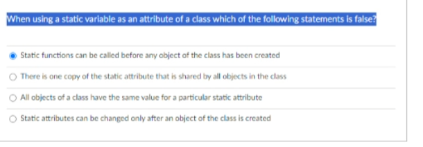 Solved When using a static variable as an attribute of a | Chegg.com
