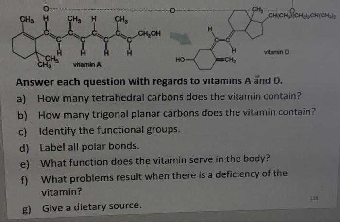 Solved Answer each question with regards to vitamins A and | Chegg.com