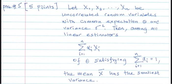 Solved ] Let x1,x2,⋯,xn be uncorrelated random varialoles | Chegg.com