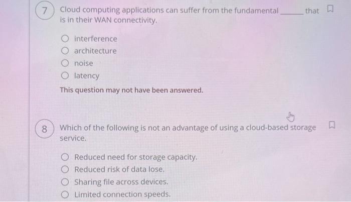 Solved Which of the following is required by Cloud | Chegg.com