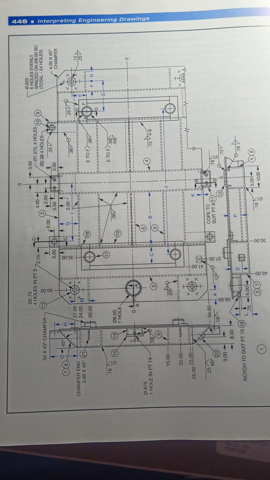 QUESTIONS 1. Determine dimensions A to P. 2. What is
