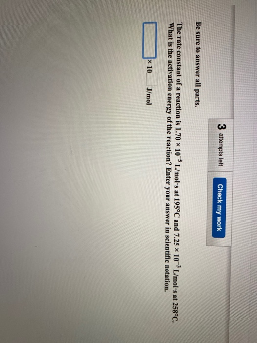 Solved 3 attempts left Check my work Be sure to answer all | Chegg.com