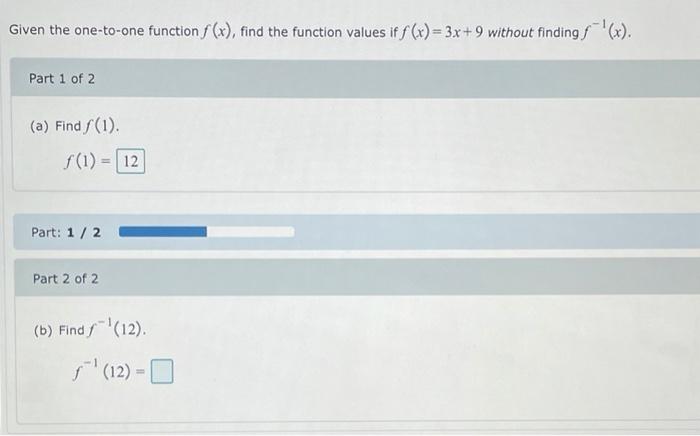 Solved Given the one-to-one function f(x), find the function | Chegg.com
