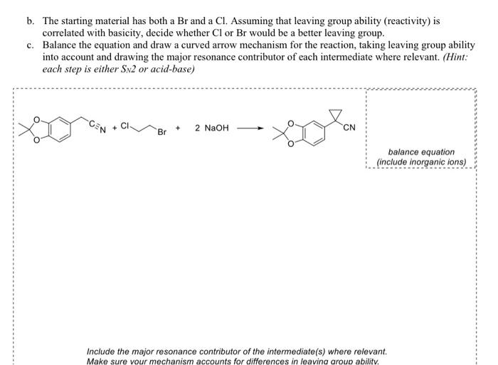 Solved B. The Starting Material Has Both A Br And A Cl. | Chegg.com