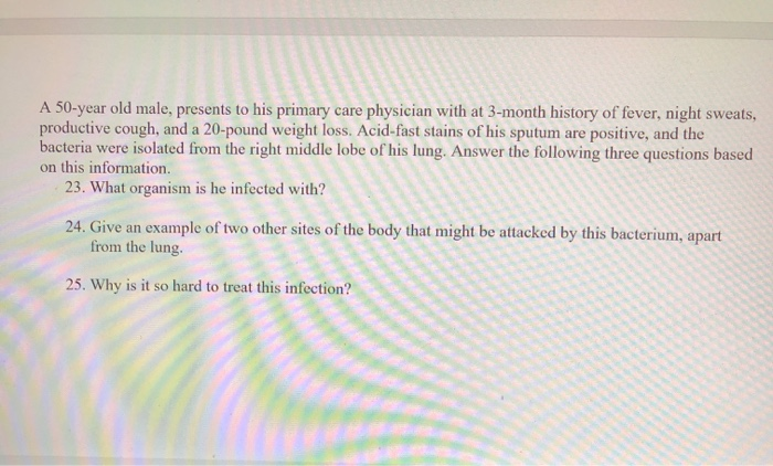 Solved A 50-year old male, presents to his primary care | Chegg.com