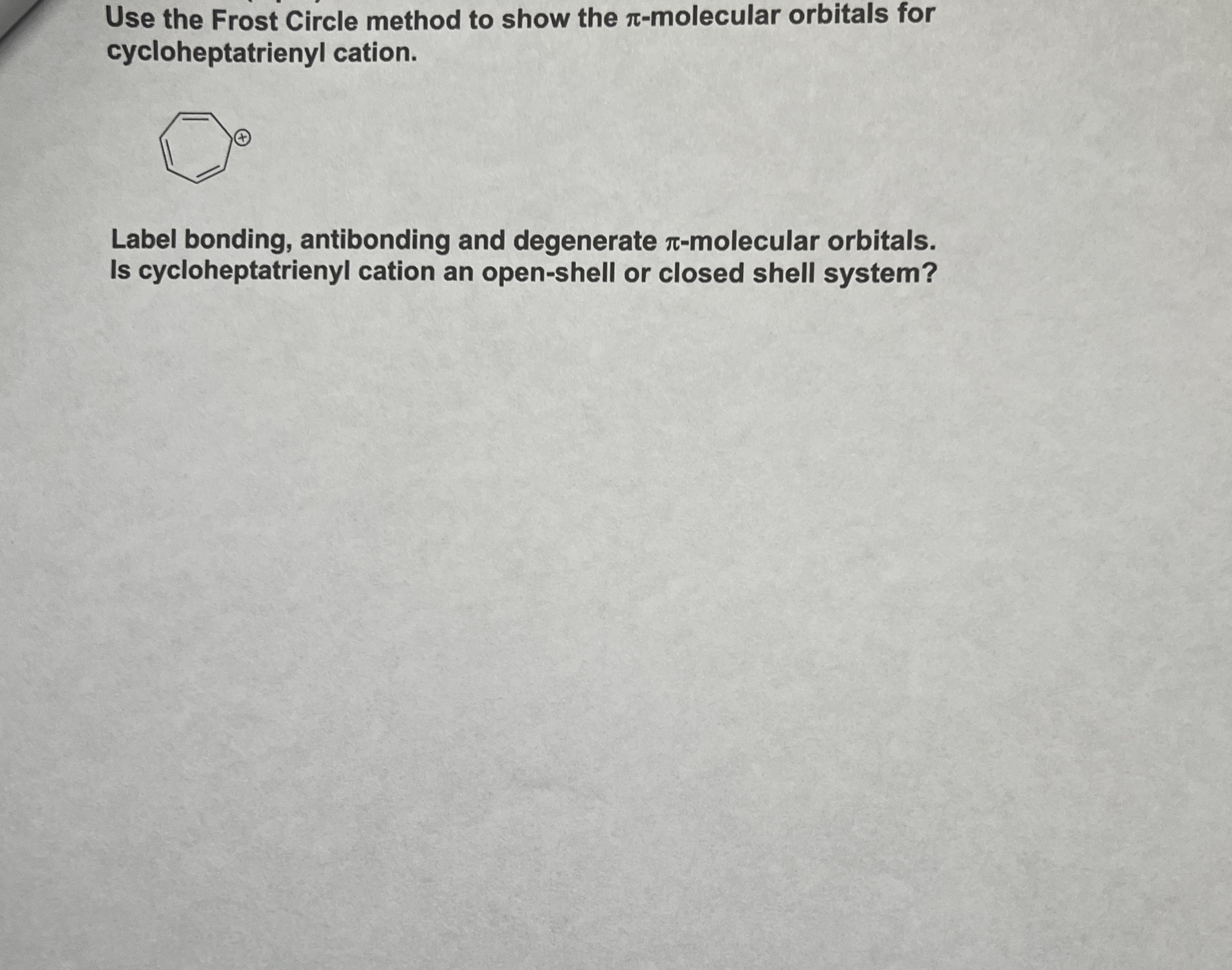 Use the Frost Circle method to show the molecular Chegg