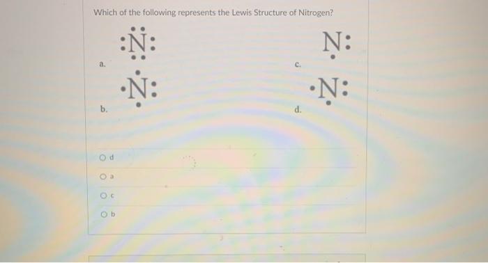Solved Which of the following represents the Lewis Structure | Chegg.com