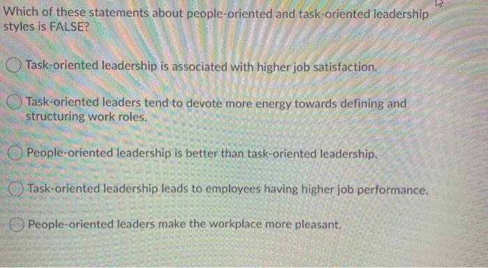 people oriented leadership style