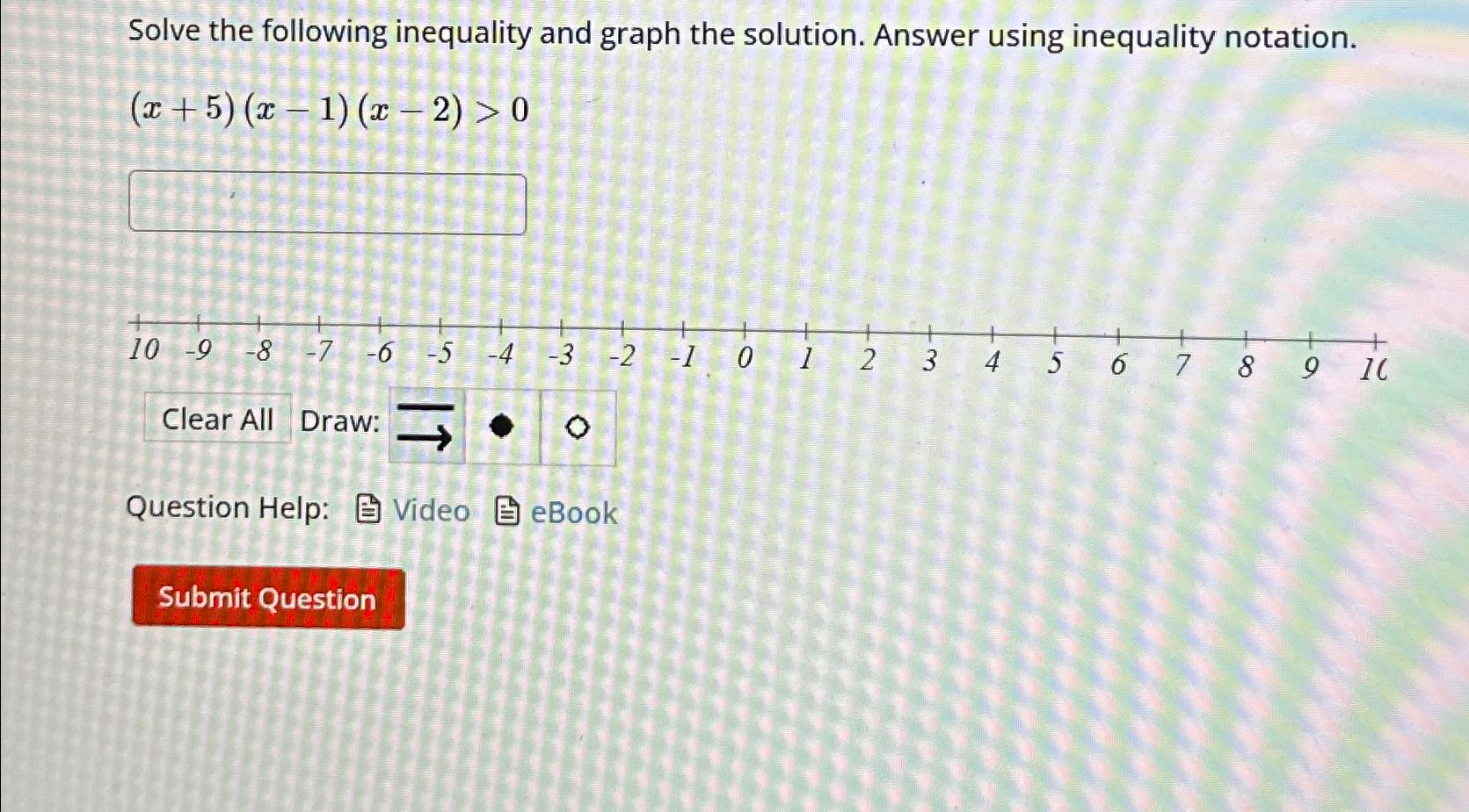 Solved Solve The Following Inequality And Graph The | Chegg.com