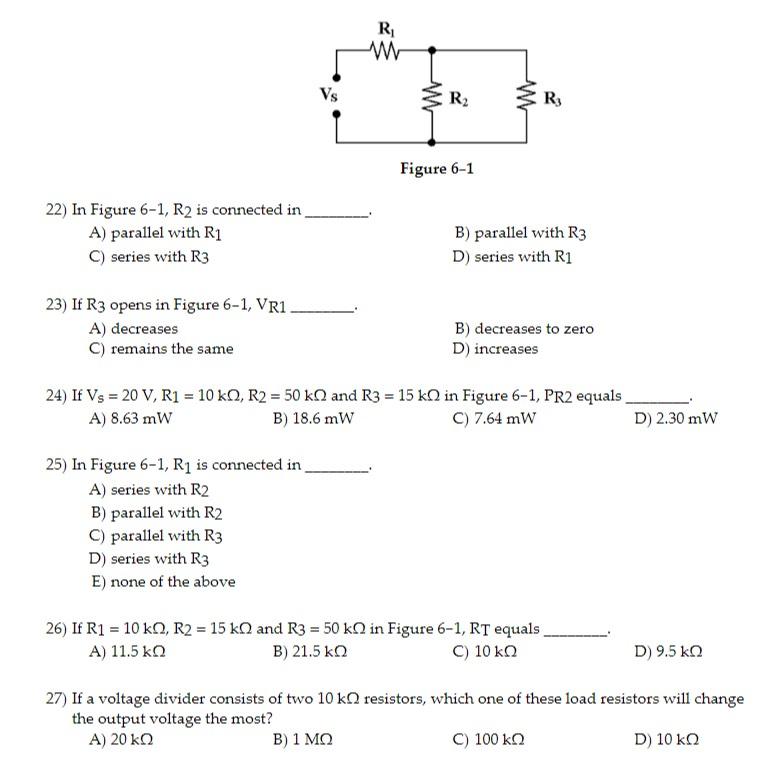 Solved In Figure 6-1, R2 ﻿is connected inA) ﻿parallel with | Chegg.com