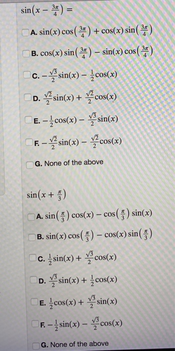 Solved Sin X 3x A Sin X Cos 3 Cos X Sin 3 Chegg Com