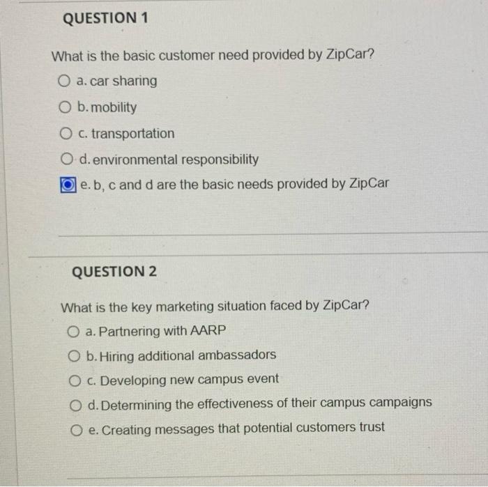 Solved QUESTION 1 What is the basic customer need provided