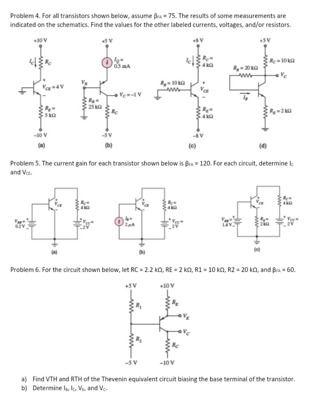 Solved Problem 4. For All Transistors Shown Below, Assume | Chegg.com