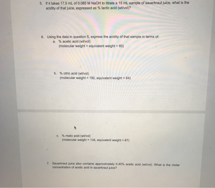 Solved If It Takes 17 5 Ml Of 0 085 M Naoh To Titrate A 1 Chegg Com