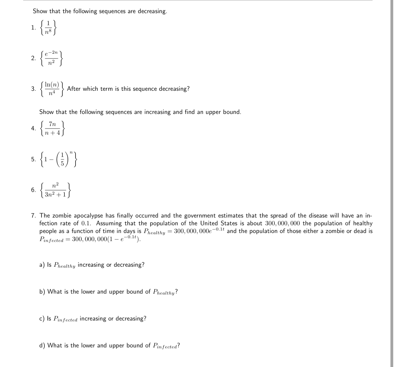 Solved Show that the following sequences are | Chegg.com