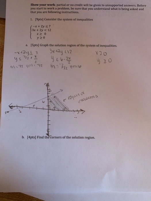 Solved Show your work partial or no credit will be given to | Chegg.com