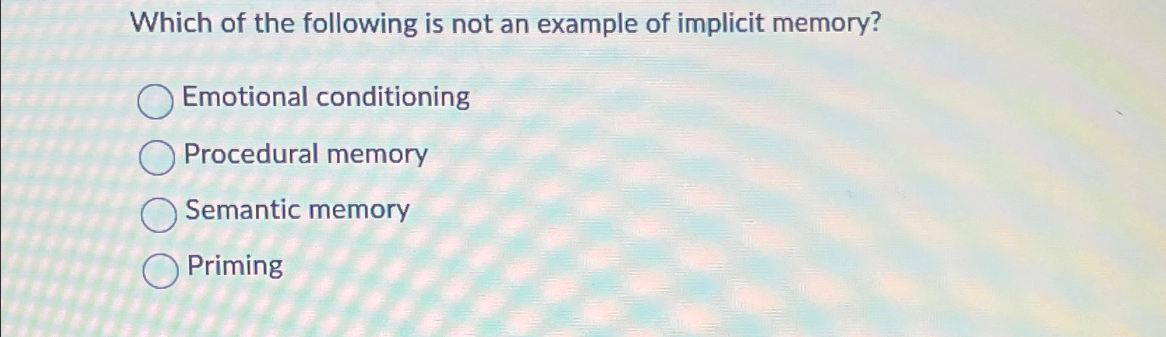 Solved Which of the following is not an example of implicit | Chegg.com