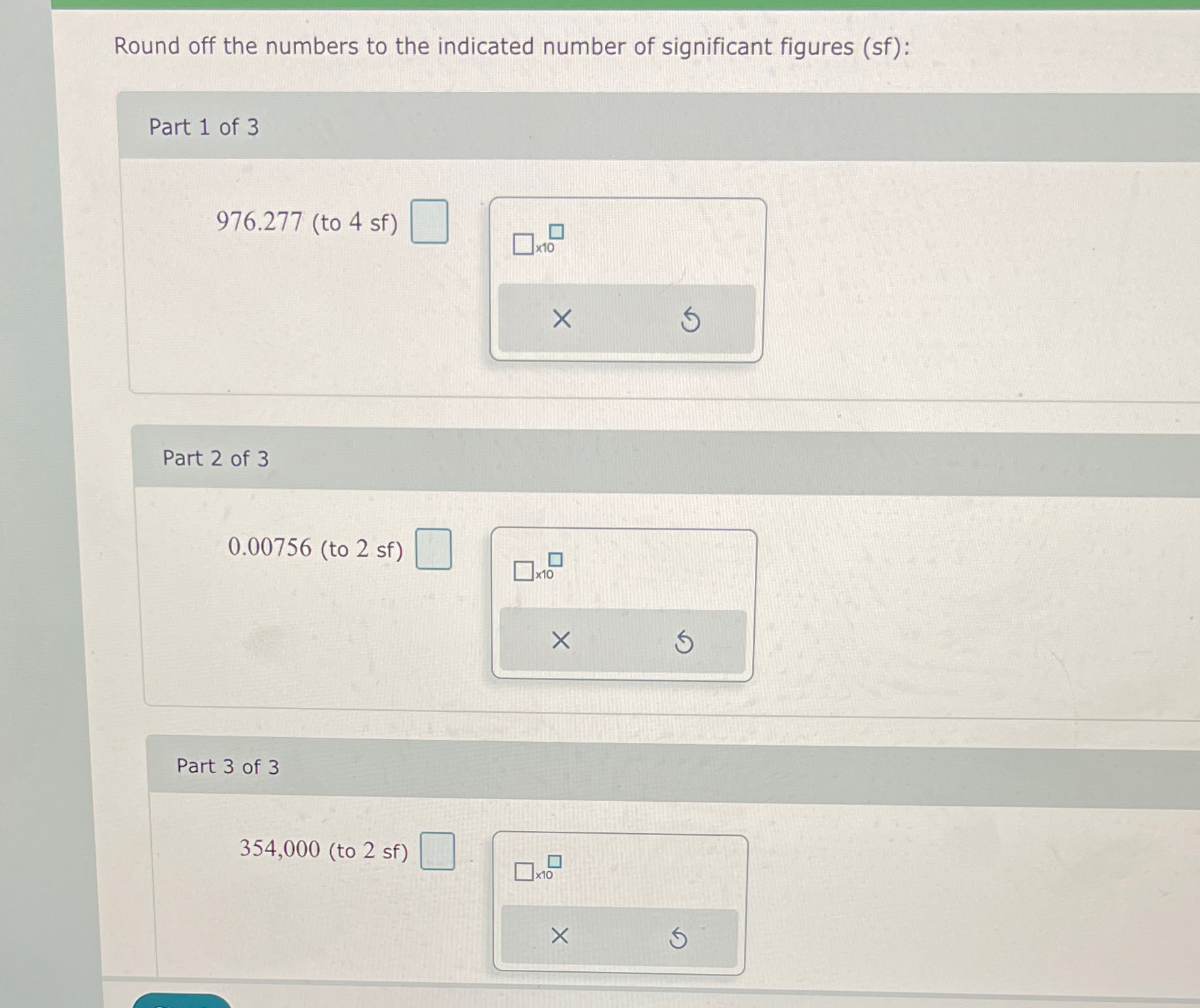 Solved Round off the numbers to the indicated number of | Chegg.com