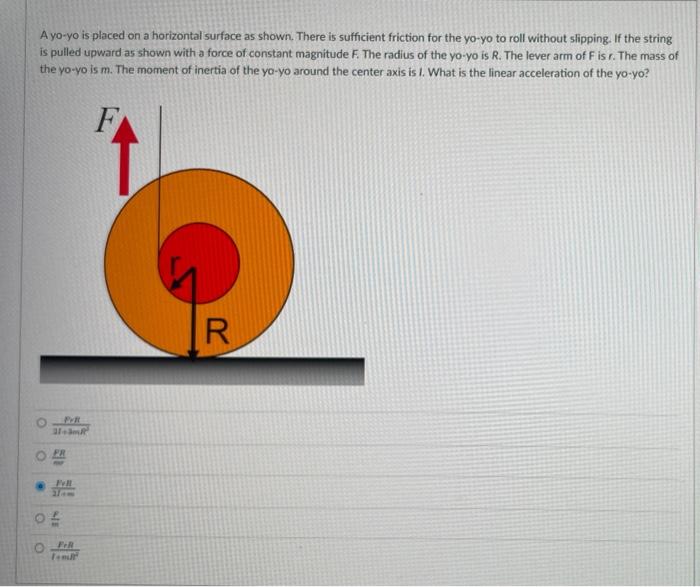 Solved Ayoyeondolatos show. There is ention for the yo-yo to | Chegg.com