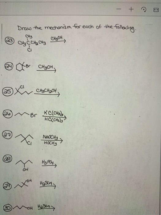 Solved — + E) Draw the mechanism for each of the following. | Chegg.com