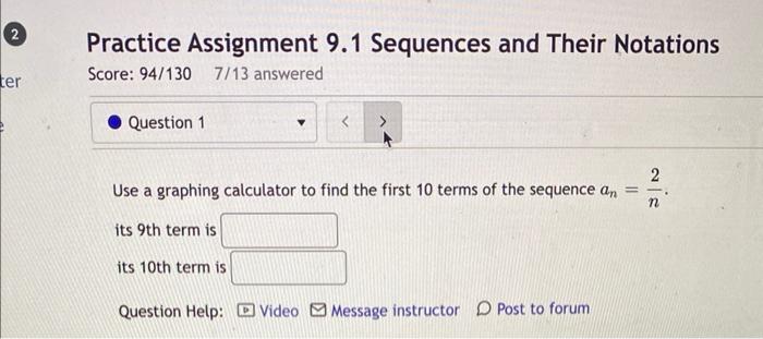 Solved Practice Assignment 9.1 Sequences and Their Notations | Chegg.com