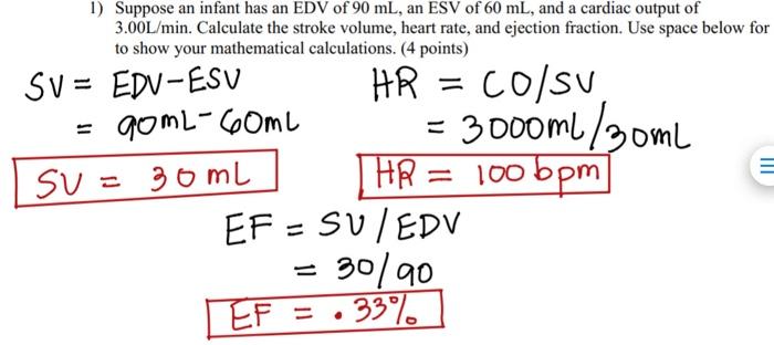 1 Suppose An Infant Has An Edv Of 90 Ml An Esv Of Chegg Com