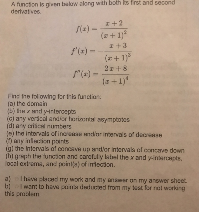 Solved A Function Is Given Below Along With Both Its Firs Chegg Com