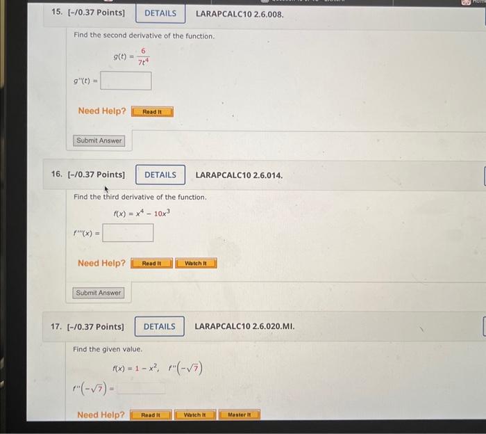 Solved Find the second derivative of the function. | Chegg.com