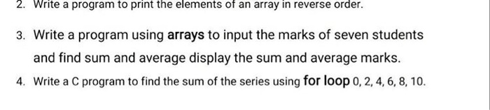 Solved 2. Write a program to print the elements of an array | Chegg.com