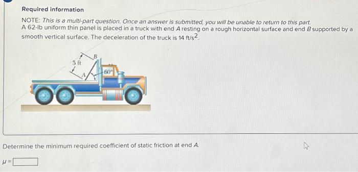 Solved Required information NOTE: This is a multi-part | Chegg.com