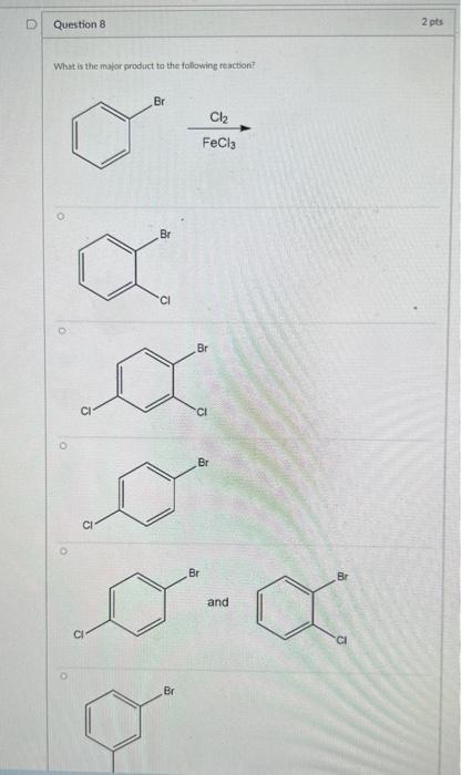 What is the mator product ta the following roaction?
and