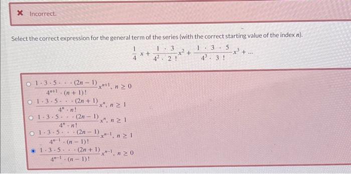 Solved Select the correct expression for the general term of | Chegg.com
