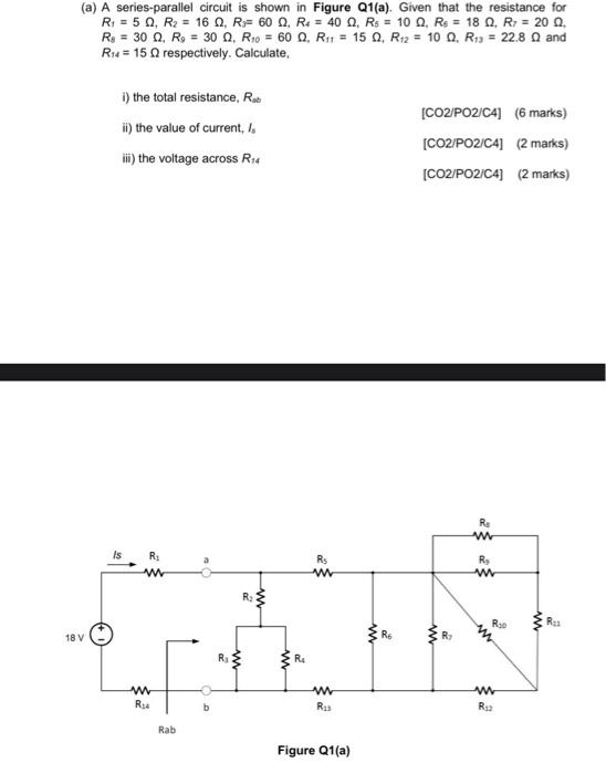 Solved a A series parallel circuit is shown in Figure Chegg